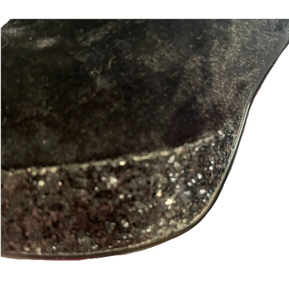 Poetic Licence Perfectly Lovely Black Velvet Glitter Platform Heels Size 10 NIB - Picture 15 of 16